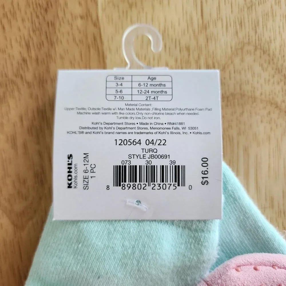 NEW Jumping Beans Llama Slipper Socks Slippers Toddler Girl 3-4 Size 6-12M